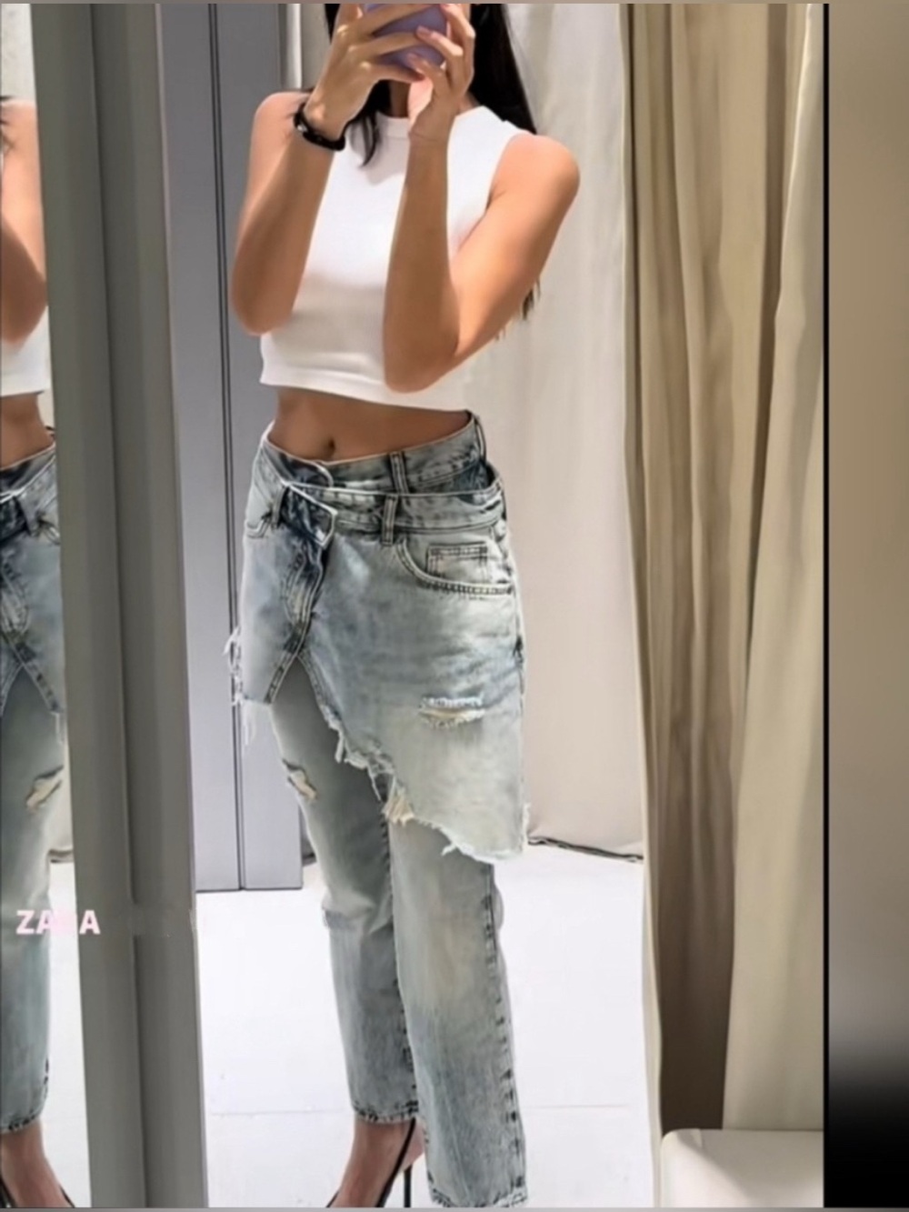 ZARA MID-RISE ZW STRAIGHT LEG JEANS